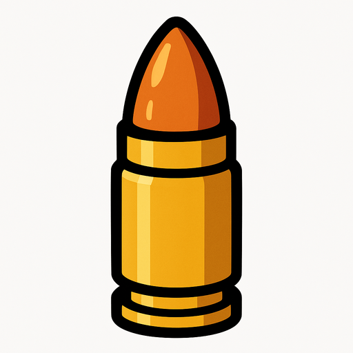 Bullet.
In-Game asset.  2d.  High contrast.  No shadows