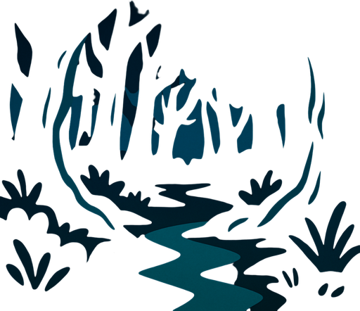 Un bosque oscuro.
In-Game asset.  2d.  High contrast.  No shadows. Cartoon