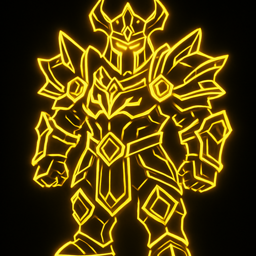 Armor grand master gold neon.
In-Game asset.  2d.  High contrast.  No shadows