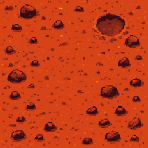 Pixel Mars zemini olsun. Top down olsun.
In-Game asset.  2d.  High contrast.  No shadows