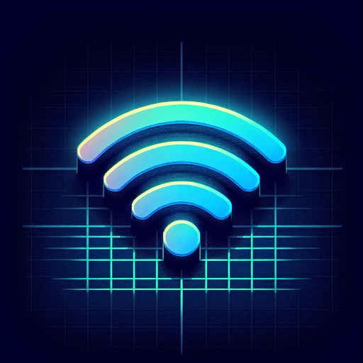A minimalist UI website icon for a retro hacking app, representing a WiFi connection. The icon features a simple pixel-art style signal symbol with three curved bars radiating outward in blue, evoking a classic WiFi logo. The bars are cleanly rendered with subtle gradients for depth, while a soft neon blue glow surrounds the design to emphasize the cyberpunk aesthetic. The background is dark and minimal, with a faint grid pattern barely visible, aligning with the retro-futuristic theme. The overall design is clean, functional, and perfectly suited for a retro hacking interface.
Single Game Texture. In-Game asset. 2d. Blank background. High contrast. No shadows.