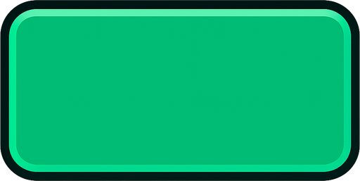 Crea un rectángulo para asset de botón. Debe ser: color verde esmeralda con borde en forma de rectángulo.
Los colores deben ser planos, y los bordes redondeados.
In-Game asset.  2d.  High contrast.  No shadows. anime. simple
