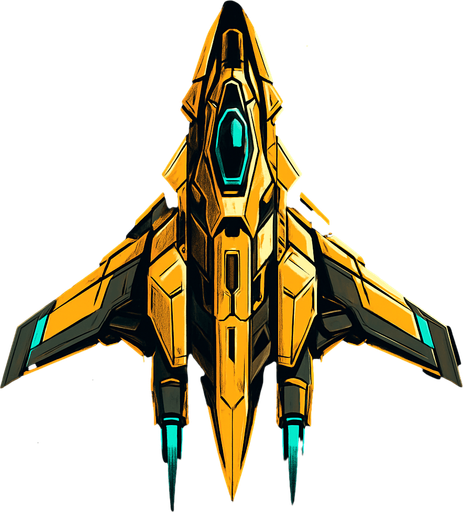 Fancy spaceship image.
In-Game asset.  2d.  High contrast
