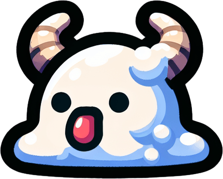 Un slime RPG nevado con estilo suave y simple.
Single Game Texture.  In-Game asset.  2d.  Blank background.  High contrast.  No shadows
