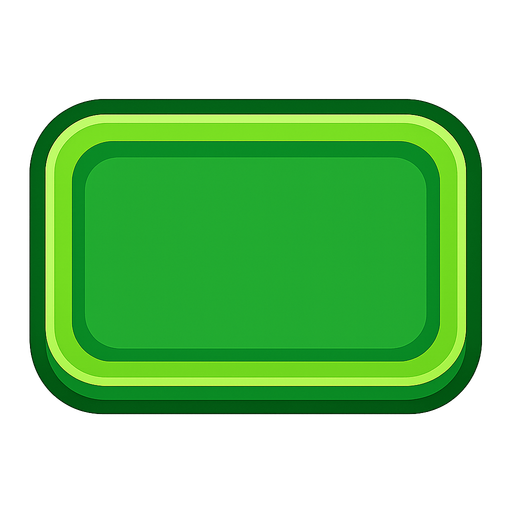 Green button.
In-Game asset.  2d.  High contrast.  No shadows