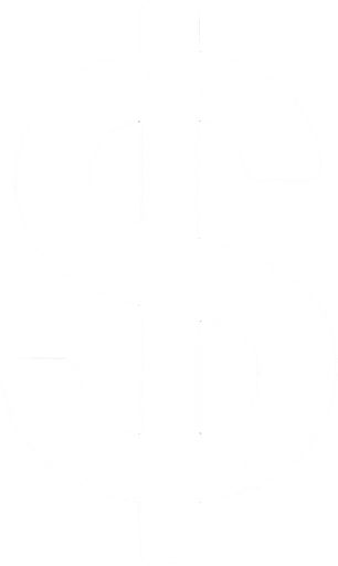 sadece beyaz rengte olan basit dolar simgesi.
In-Game asset.  2d.  High contrast.  No shadows