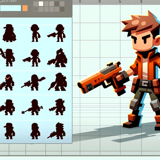 player.
Single Game Texture.  In-Game asset.  2d.  Blank background.  High contrast.  No shadows