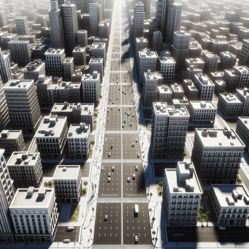 empty abandoned city street background seen from the top. Zoomed in. Top down. Street only