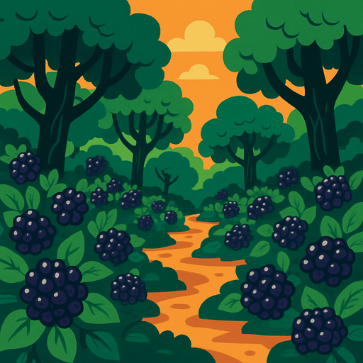 böğürtlen ormanı.
In-Game asset.  2d.  High contrast.  No shadows