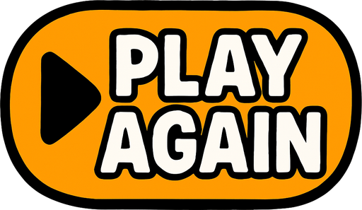 Play again button.
In-Game asset.  2d.  High contrast.  No shadows