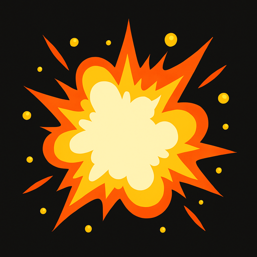 explosion.
In-Game asset.  2d.  High contrast.  No shadows