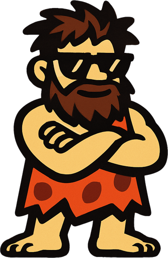 caveman cool no club.
In-Game asset.  2d.  High contrast.  No shadows