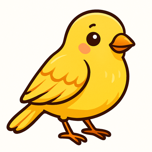 A very sweet yellow canary bird.
In-Game asset.  2d.  High contrast.  No shadows