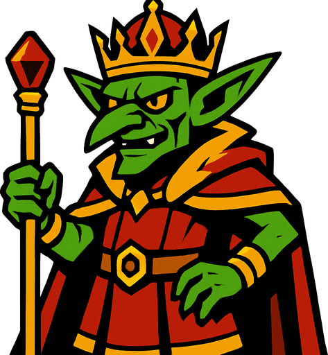 goblin emperor.
In-Game asset.  2d.  High contrast.  No shadows