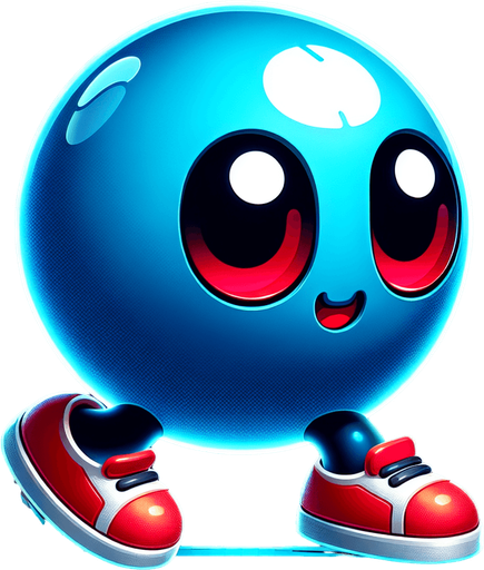 A tiny arcade-style jumper character with a playful look. Minimalist design, round body, short legs, and big eyes. Bright blue color, wearing red sneakers. Designed for fast jumping and dashing, perfect for dodging obstacles. Appears lively and determined. Transparent background..
Single Game Texture.  In-Game asset.  2d.  Blank background.  High contrast.  No shadows