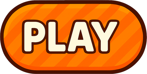 Un botón de jugar de color naranja sushi.
In-Game asset.  2d.  High contrast.  No shadows