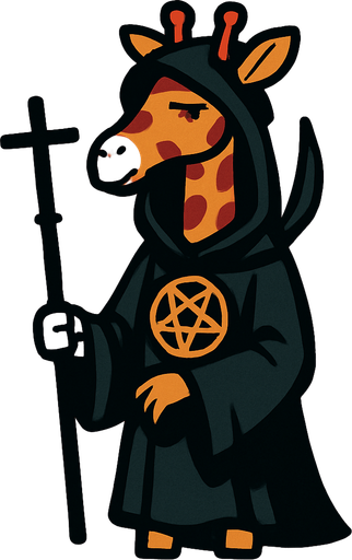 cultist girrafe.
In-Game asset.  2d.  High contrast.  No shadows