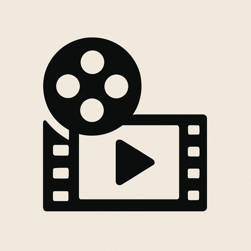 Minimalist film icon.
In-Game asset.  2d.  High contrast.  No shadows