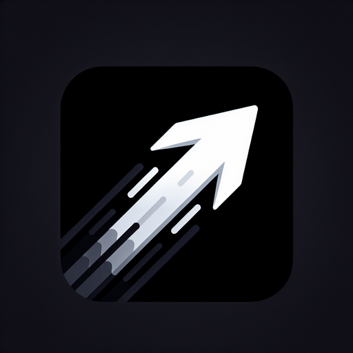 Fast white up arrow. Simple design. Black background..
Single Game Texture.  In-Game asset.  2d.  Blank background.  High contrast.  No shadows