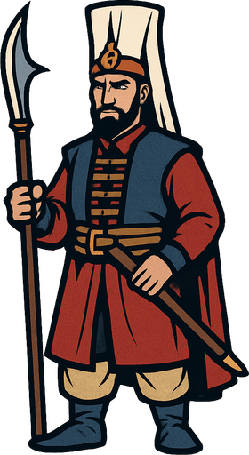 Ottoman Janissary.
In-Game asset.  2d.  High contrast.  No shadows