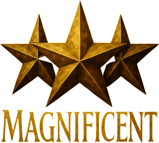 Write "MAGNIFICENT" bottom of the stars with LOTR style