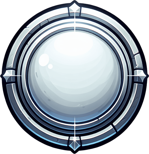 white circle. metallic. light bevel on edge.
Single Game Texture. In-Game asset. 2d. Blank background. High contrast. No shadows.