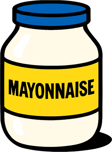 mayonnaise.
2d.  High contrast.  No shadows