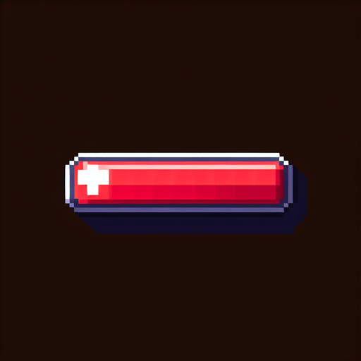 Create a plain red health bar
Single Game Texture. In-Game asset. 2d. Blank background. High contrast. No shadows.