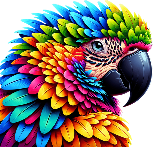 parrot bird.
Single Game Texture. In-Game asset. 2d. Blank background. High contrast. No shadows.