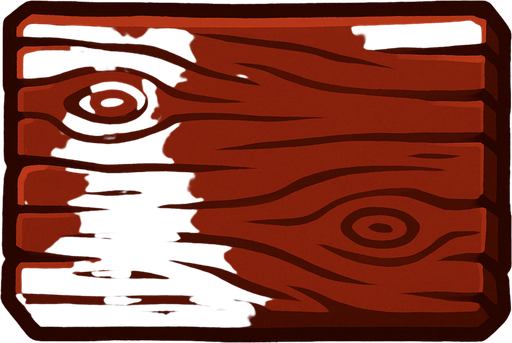 madera marron rojizo.
In-Game asset.  2d.  High contrast.  No shadows