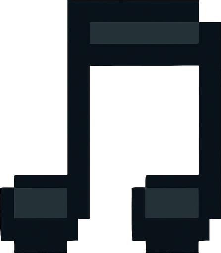 Onaltılık nota 2d pixel art.
In-Game asset.  2d.  High contrast.  No shadows