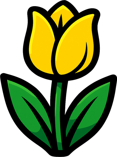 Yellow Tulip.
In-Game asset.  2d.  High contrast.  No shadows