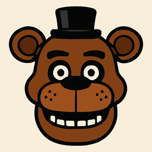 Mascara de Freddy Fazbear.
In-Game asset.  2d.  High contrast.  No shadows