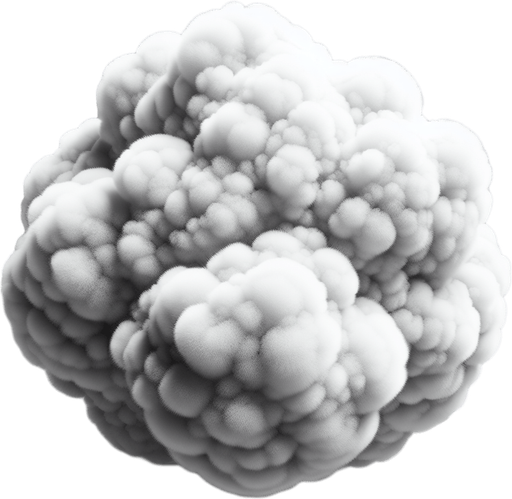 One single Fluffy cloud viewed from the top.
Single Game Sprite.  No background. No shadow