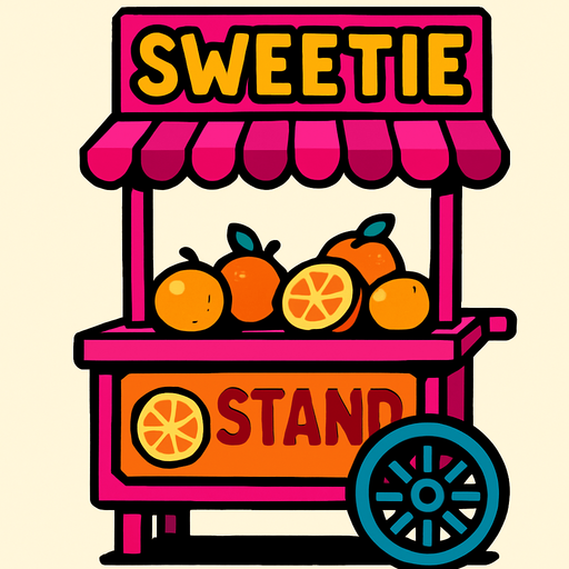 sweetie stand.
In-Game asset.  2d.  High contrast.  No shadows