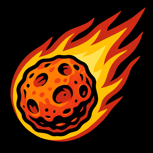Meteor.
In-Game asset.  2d.  High contrast.  No shadows