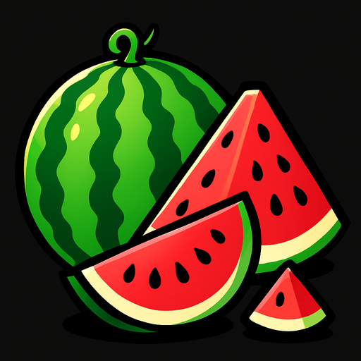 Watermelan.
In-Game asset.  2d.  High contrast.  No shadows