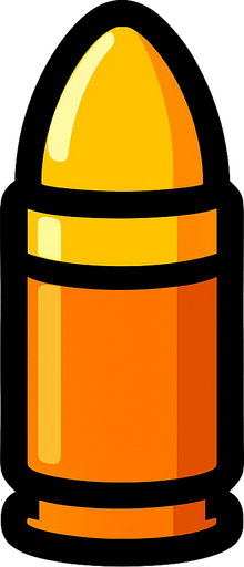 Bullet.
In-Game asset.  2d.  High contrast.  No shadows