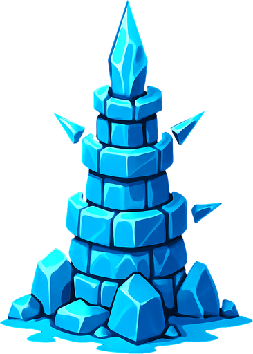 ice tower.
In-Game asset.  2d.  High contrast.  No shadows