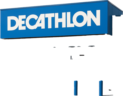 realistic photo of inside of a decathlon store
