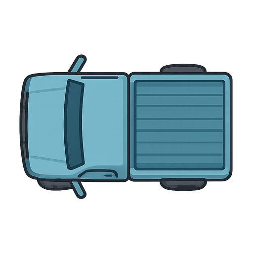 A truck,2d,upper profile. No background. Transparent background. Blank background. No shadows. 2d. In-Game asset. flat.upper looking
