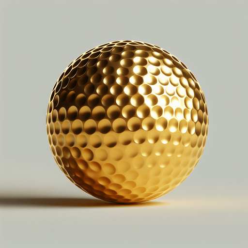 Balle de golf en or.
Single Game Texture. In-Game asset. 2d. Blank background. High contrast. No shadows.