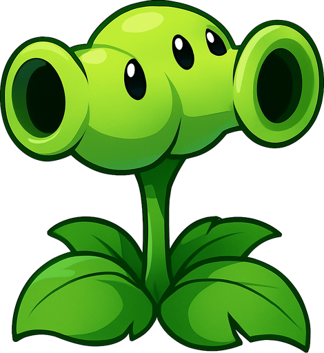 doublepeashooter del juego plantas vs zombies fusion.
In-Game asset.  No shadows