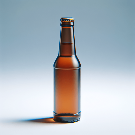 western glass beer bottle.
Single Game Texture. In-Game asset. 2d. Blank background. High contrast. No shadows.