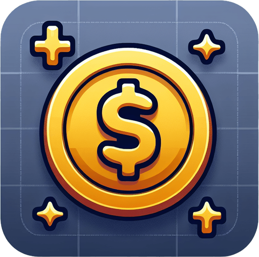 2d 
oyun parası.
Single Game Texture.  In-Game asset.  Blank background.  High contrast.  No shadows