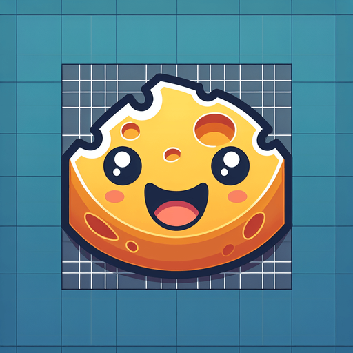 cheese, cartoon Single Game Texture. In-Game asset. 2d. Blank background. High contrast. No shadows.