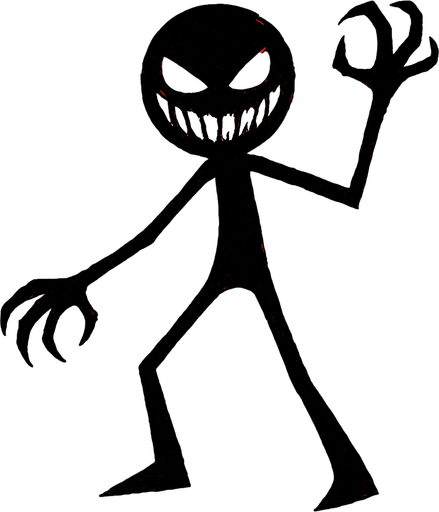 scary stickman.
In-Game asset.  2d.  High contrast.  No shadows