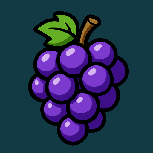 grape.
In-Game asset.  2d.  High contrast.  No shadows