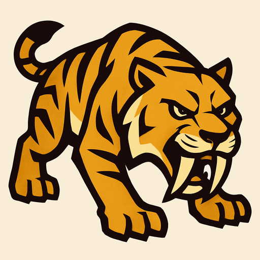 Sabertooth tiger.
In-Game asset.  2d.  High contrast.  No shadows