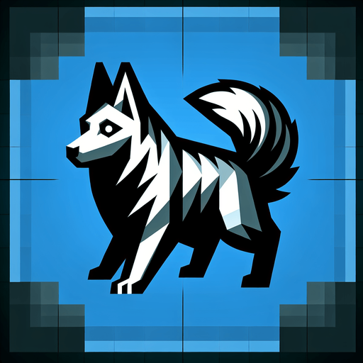 dog.
Single Game Texture. In-Game asset. 2d. Blank background. High contrast. No shadows.
